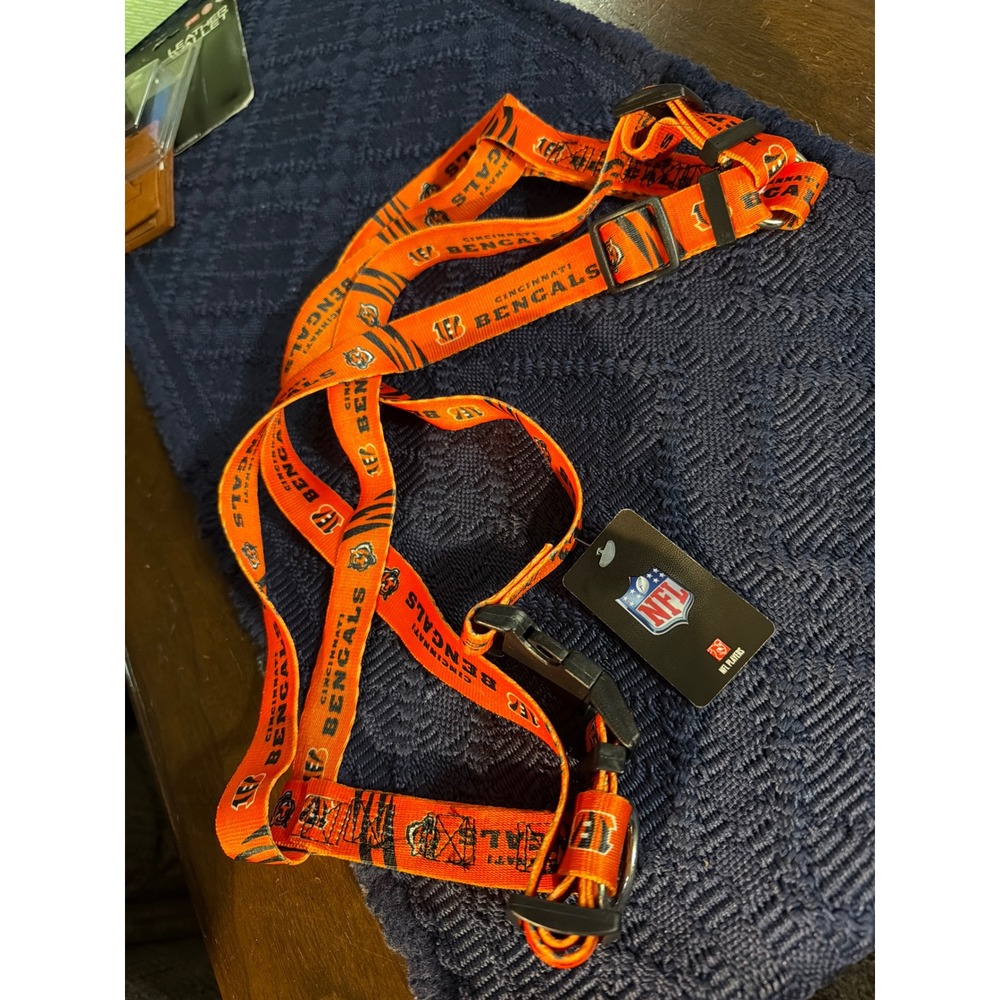NFL Cincinnati Bengals Pet Harness Orange Black Adjustable Dog Cat Small Medium